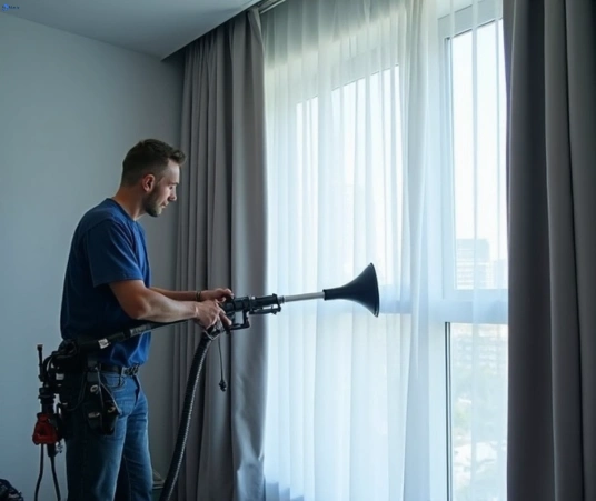 Professional residential curtain cleaning process equipment Matty Curtain Cleaning greenslopes